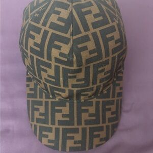 Fendi Tan and Black Monogram Cap